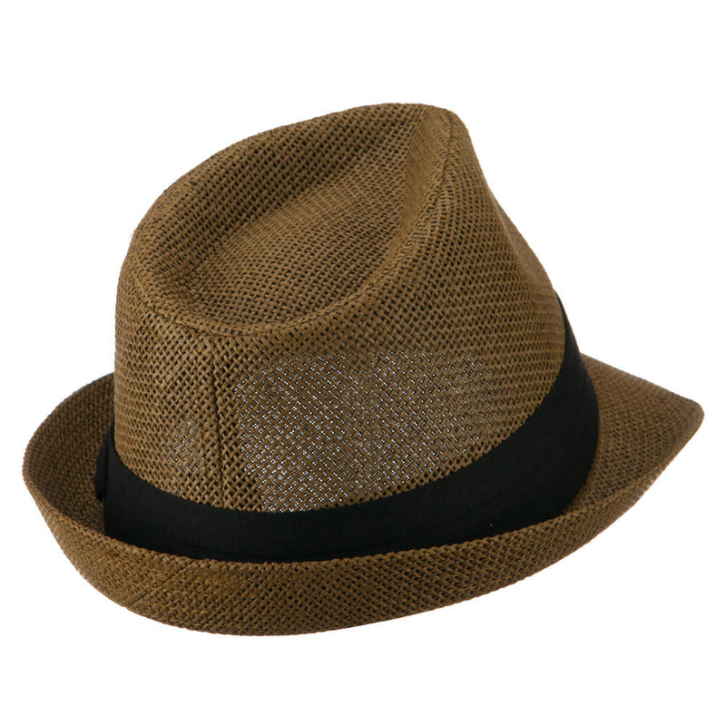 Kid's Paper Straw Black Band Fedora