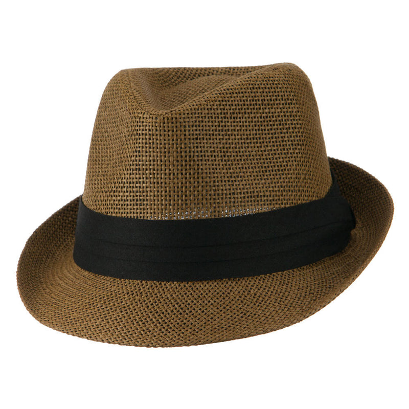 Kid's Paper Straw Black Band Fedora