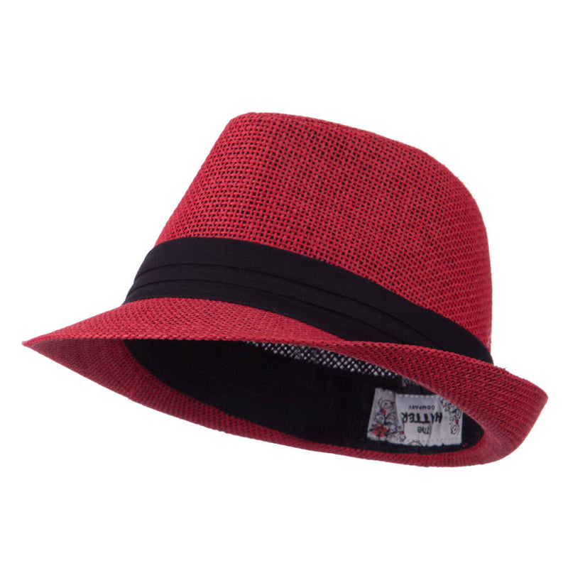 Kid's Paper Straw Black Band Fedora