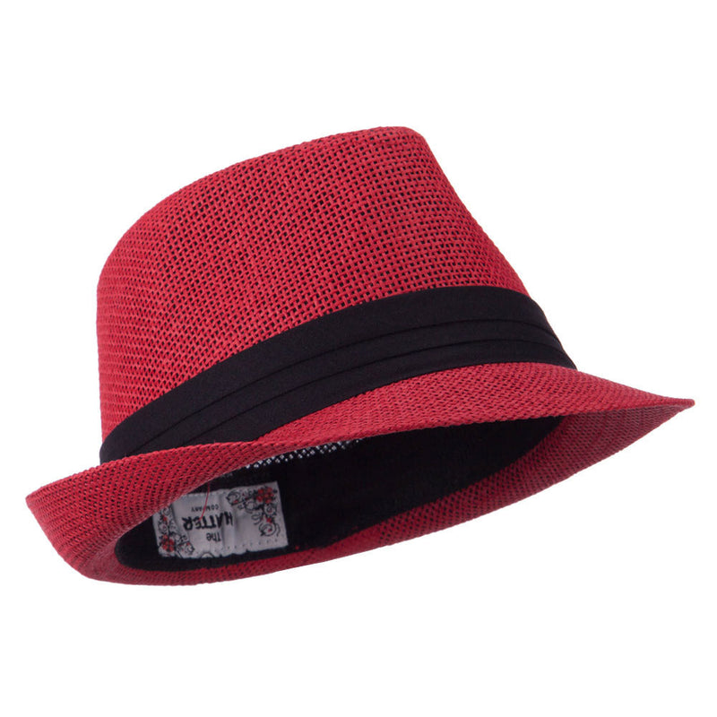 Kid's Paper Straw Black Band Fedora