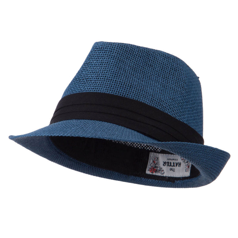 Kid's Paper Straw Black Band Fedora