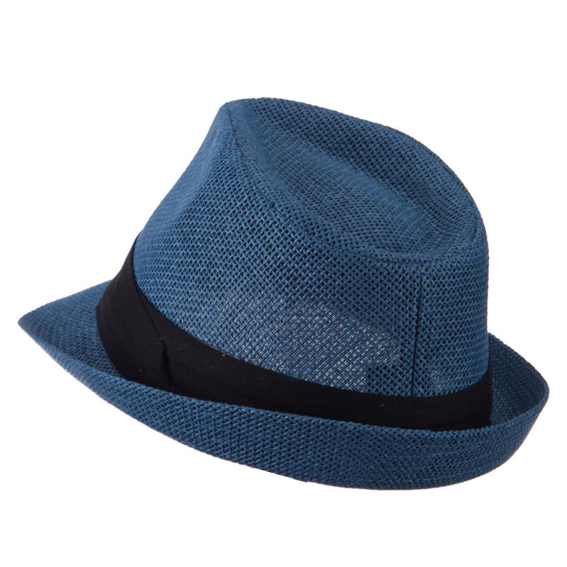 Kid's Paper Straw Black Band Fedora