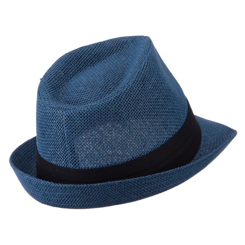Kid's Paper Straw Black Band Fedora