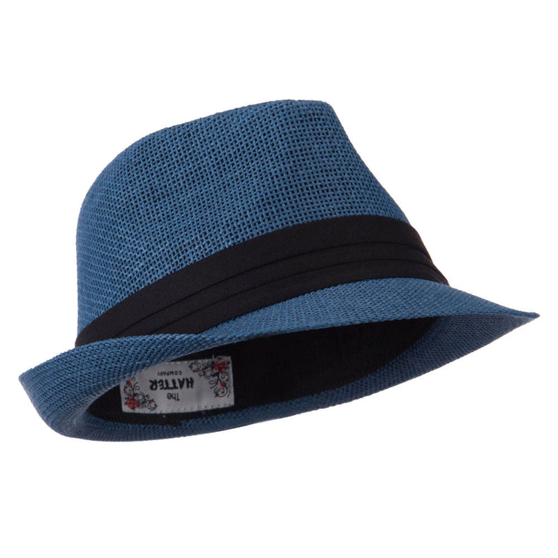 Kid's Paper Straw Black Band Fedora