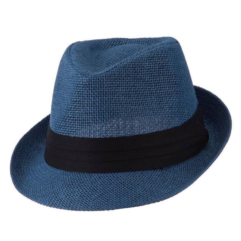 Kid's Paper Straw Black Band Fedora