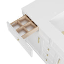 James Martin Bellshire 120" Single Bathroom Vanity, Bright White