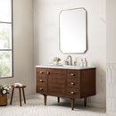 James Martin Amberly 48" Dual Mount Single Bathroom Vanity, Mid-Century Walnut