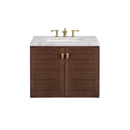 James Martin Amberly 30" Dual Mount Single Bathroom Vanity, Mid-Century Walnut