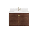 James Martin Amberly 36" Dual Mount Single Bathroom Vanity, Mid-Century Walnut