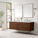 James Martin Amberly 72" Dual Mount Double Bathroom Vanity, Mid-Century Walnut