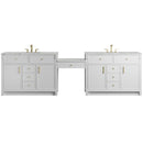 James Martin Bellshire 120" Double Bathroom Vanity, Bright White