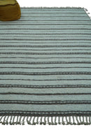 Krabi Contemporary Ivory And Brown Hand Knotted Wool Rug
