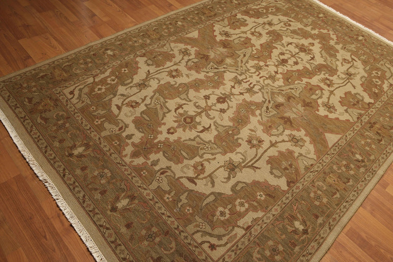 6' x 9' New Hand knotted Wool Oriental Area Rug Beige