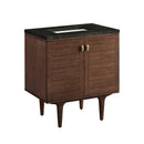 James Martin Amberly 30" Dual Mount Single Bathroom Vanity, Mid-Century Walnut