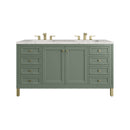 James Martin Chicago 60" Double Bathroom Vanity, Smokey Celadon