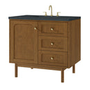 James Martin Laurent 36" Dual Mount Single Bathroom Vanity, Honey Oak