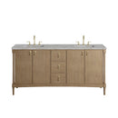 James Martin Kinnsden 72" Double Bathroom Vanity, Weathered Oak