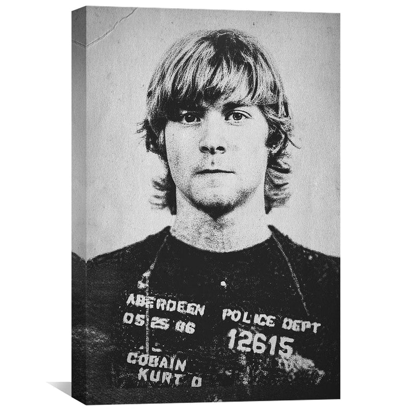 Kurt Cobain Mugshot Canvas