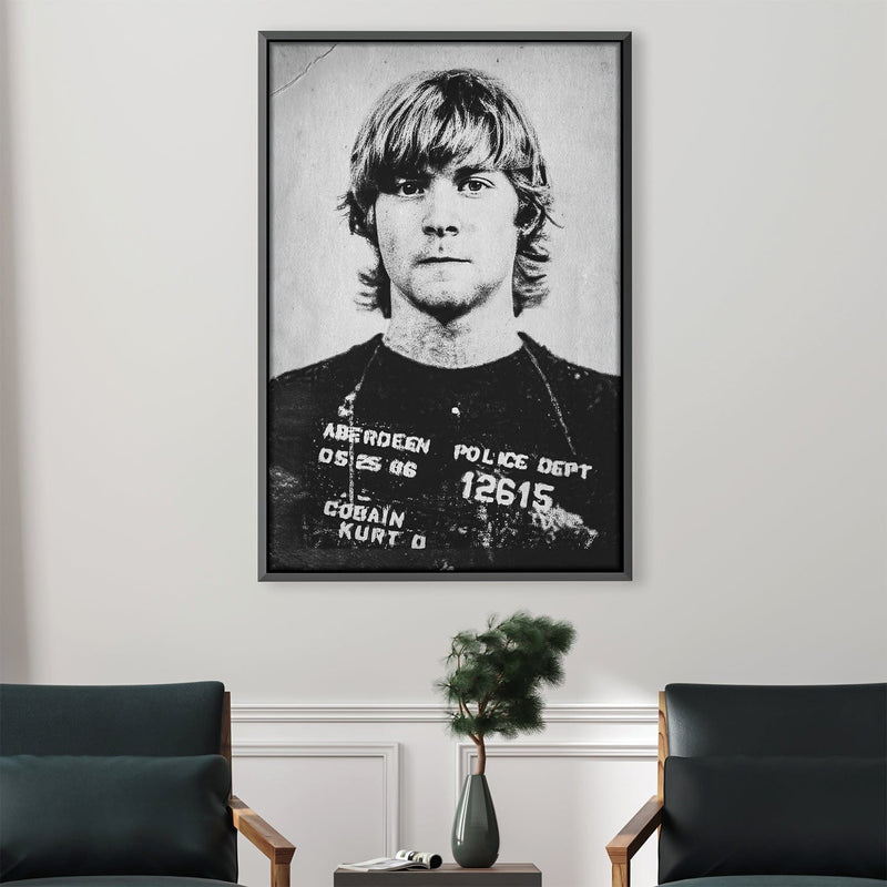 Kurt Cobain Mugshot Canvas