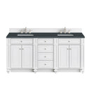 James Martin Bristol 72" Double Bathroom Vanity, Bright White