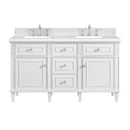 James Martin Lorelai 60" Double Bathroom Vanity, Bright White