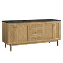 James Martin Laurent 72" Dual Mount Double Bathroom Vanity, Light Natural Oak