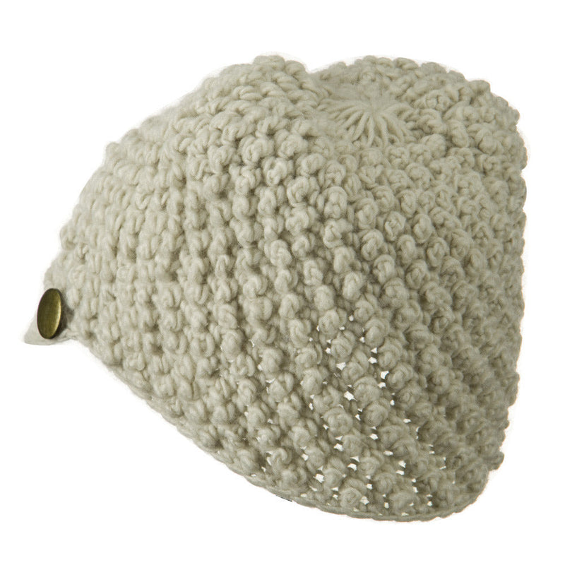 Woman's Knotted Woven Soft Brim Beanie