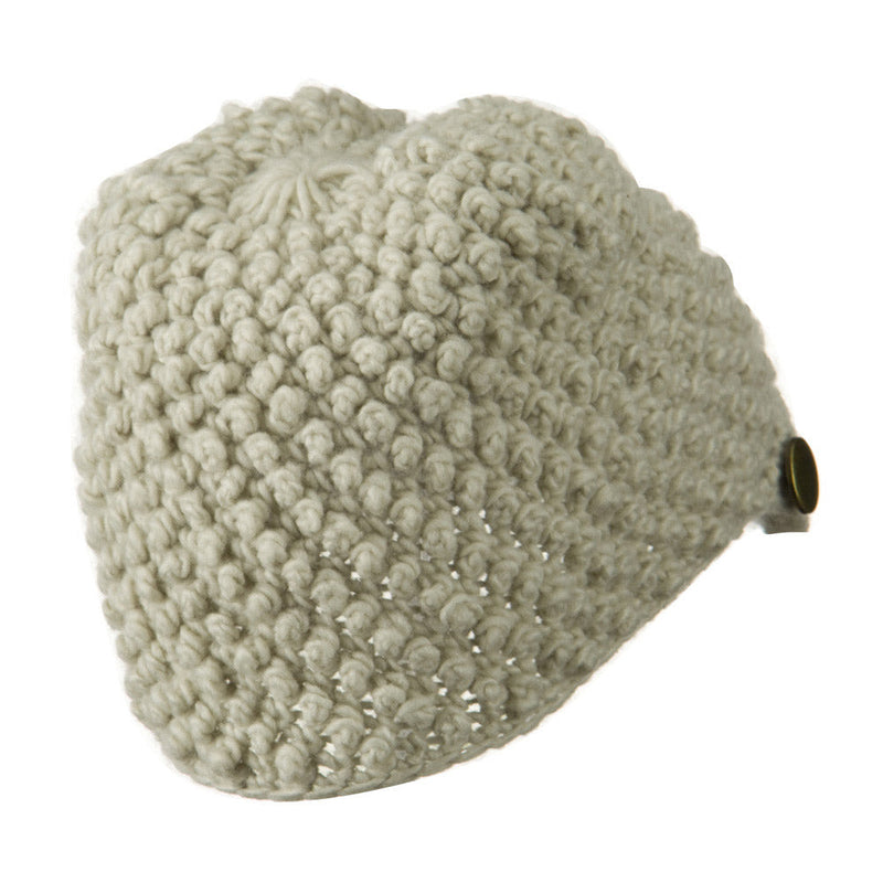 Woman's Knotted Woven Soft Brim Beanie