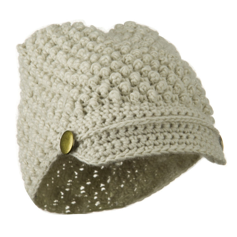 Woman's Knotted Woven Soft Brim Beanie