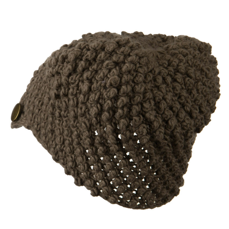 Woman's Knotted Woven Soft Brim Beanie