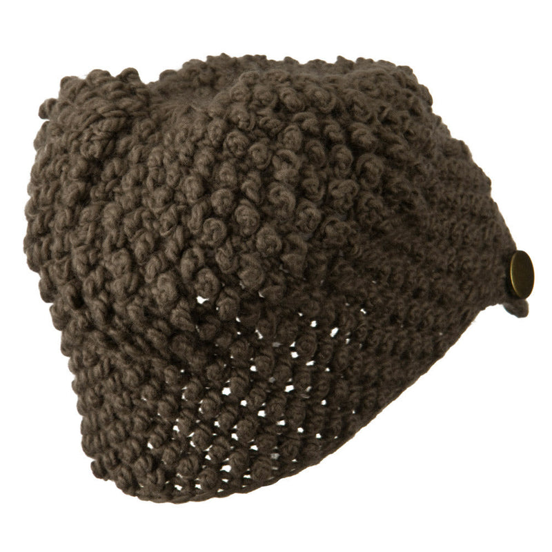 Woman's Knotted Woven Soft Brim Beanie