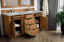 James Martin Bristol 60" Double Bathroom Vanity, Saddle Brown