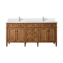 James Martin Brittany 72" Double Bathroom Vanity, Saddle Brown