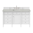 James Martin Brittany 60" Single Bathroom Vanity, Bright White