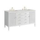 James Martin Myrrin 60" Double Bathroom Vanity, Bright White