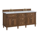 James Martin Lorelai 72" Double Bathroom Vanity, Mid-Century Walnut