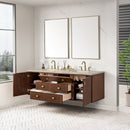 James Martin Amberly 72" Dual Mount Double Bathroom Vanity, Mid-Century Walnut