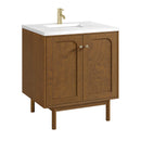 James Martin Laurent 30" Dual Mount Single Bathroom Vanity, Honey Oak
