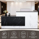 Velmor L-Shaped Modern Black And White Reception Desk With Lockable Drawers (SAK50729)