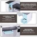Velmor L-Shaped Modern Black And White Reception Desk With Lockable Drawers (SAK50729)