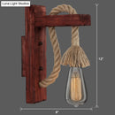GobekUsa L-Shaped Wooden Lantern Wall Light with Rope Arm - Perfect Farmhouse Bedroom Lighting