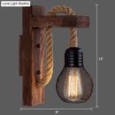 GobekUsa L-Shaped Wooden Lantern Wall Light with Rope Arm - Perfect Farmhouse Bedroom Lighting