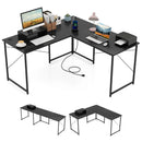 95 Inch 2-Person L-Shaped Long Reversible Computer Desk with Monitor Stand by LJGDeals