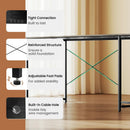 95 Inch 2-Person L-Shaped Long Reversible Computer Desk with Monitor Stand by LJGDeals