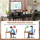 95 Inch 2-Person L-Shaped Long Reversible Computer Desk with Monitor Stand by LJGDeals