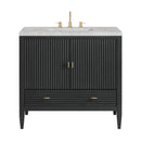 James Martin Myrrin 36" Single Bathroom Vanity, Carbon Oak