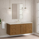James Martin Laurent 60" Dual Mount Single Bathroom Vanity, Honey Oak