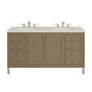 James Martin Chicago 60" Double Bathroom Vanity, Walnut Whisper