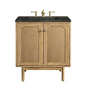 James Martin Laurent 30" Dual Mount Single Bathroom Vanity, Light Natural Oak