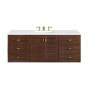James Martin Amberly 60" Dual Mount Single Bathroom Vanity, Mid-Century Walnut